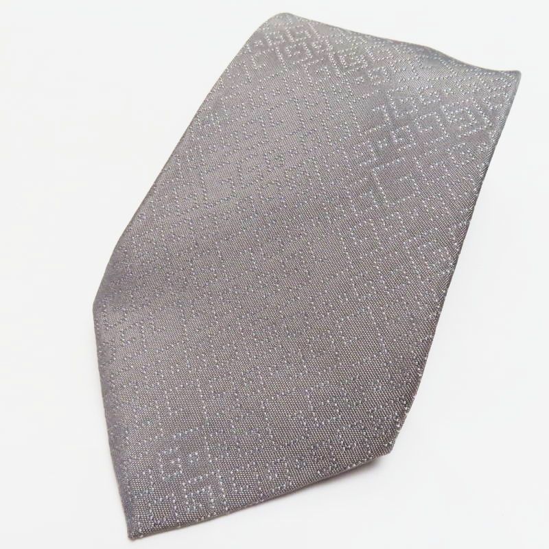 M 03 k 032 GUCCI グッチ G柄デザイン シルク ネクタイ ライトグレー