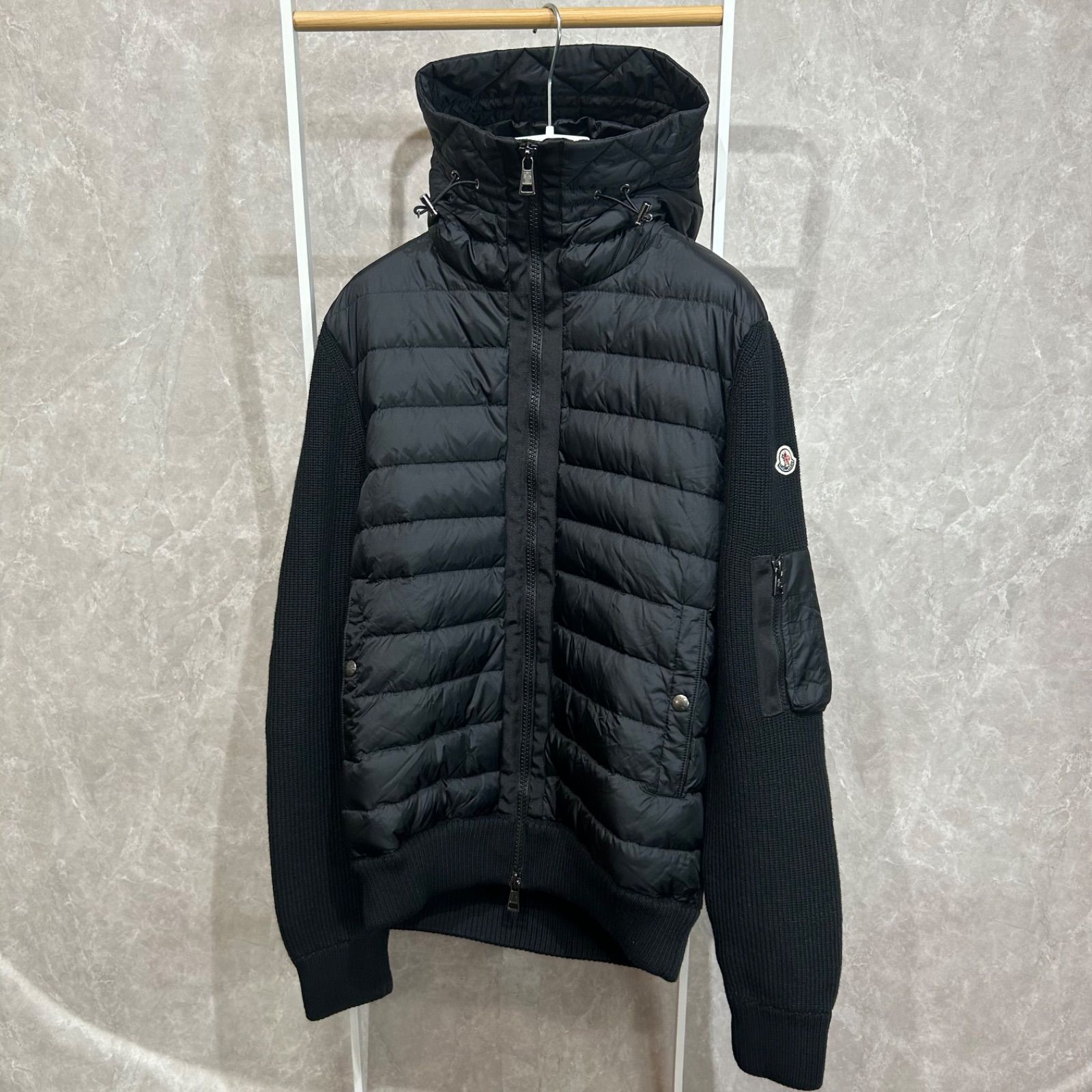 極美品】 MONCLER モンクレール ハイブリッドダウンニットジャケット黒
