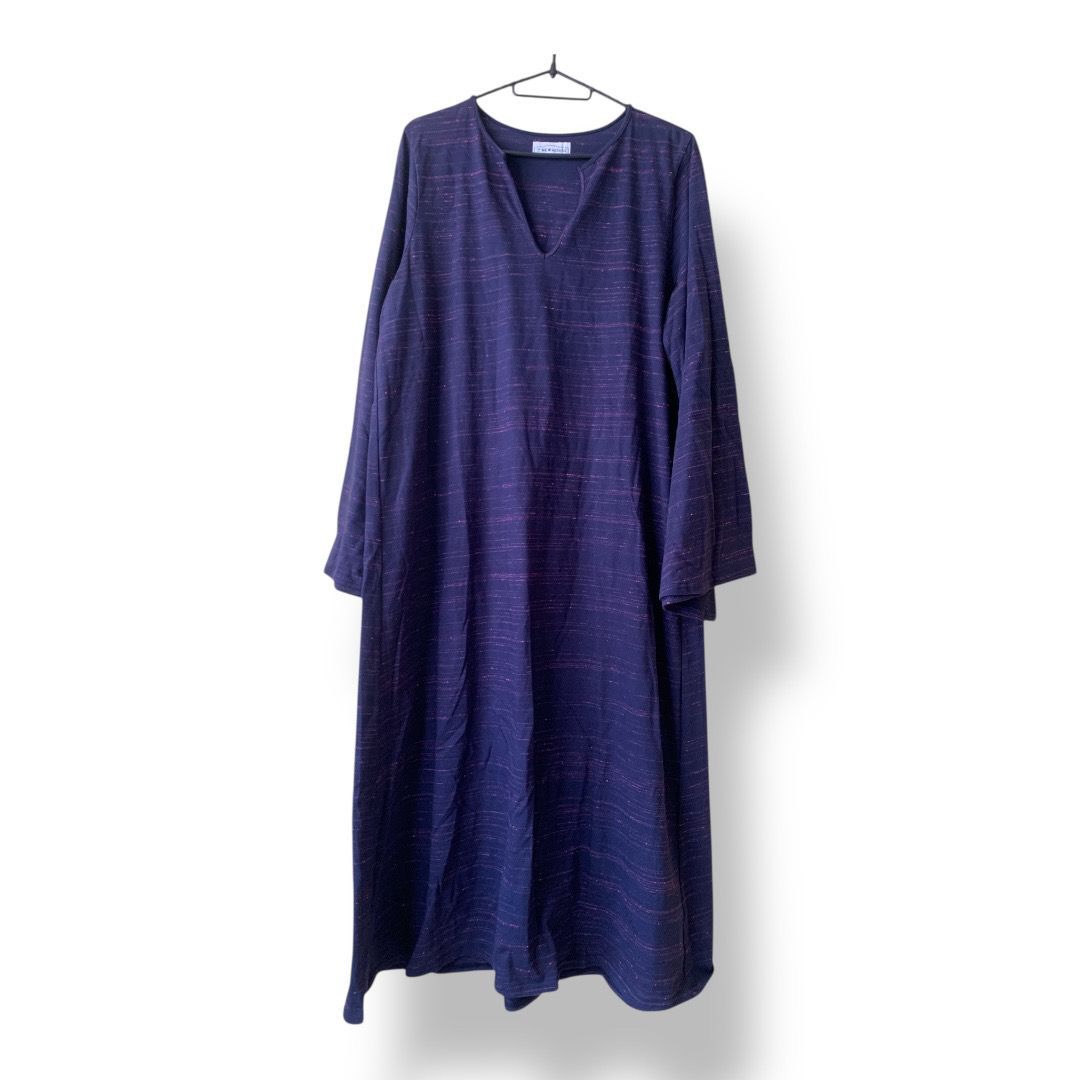 THE HOUSE ザ ニューハウス 長袖ワイピース 紺色 ピンク色 XSサイズ レディースワンピース 管理SK 484