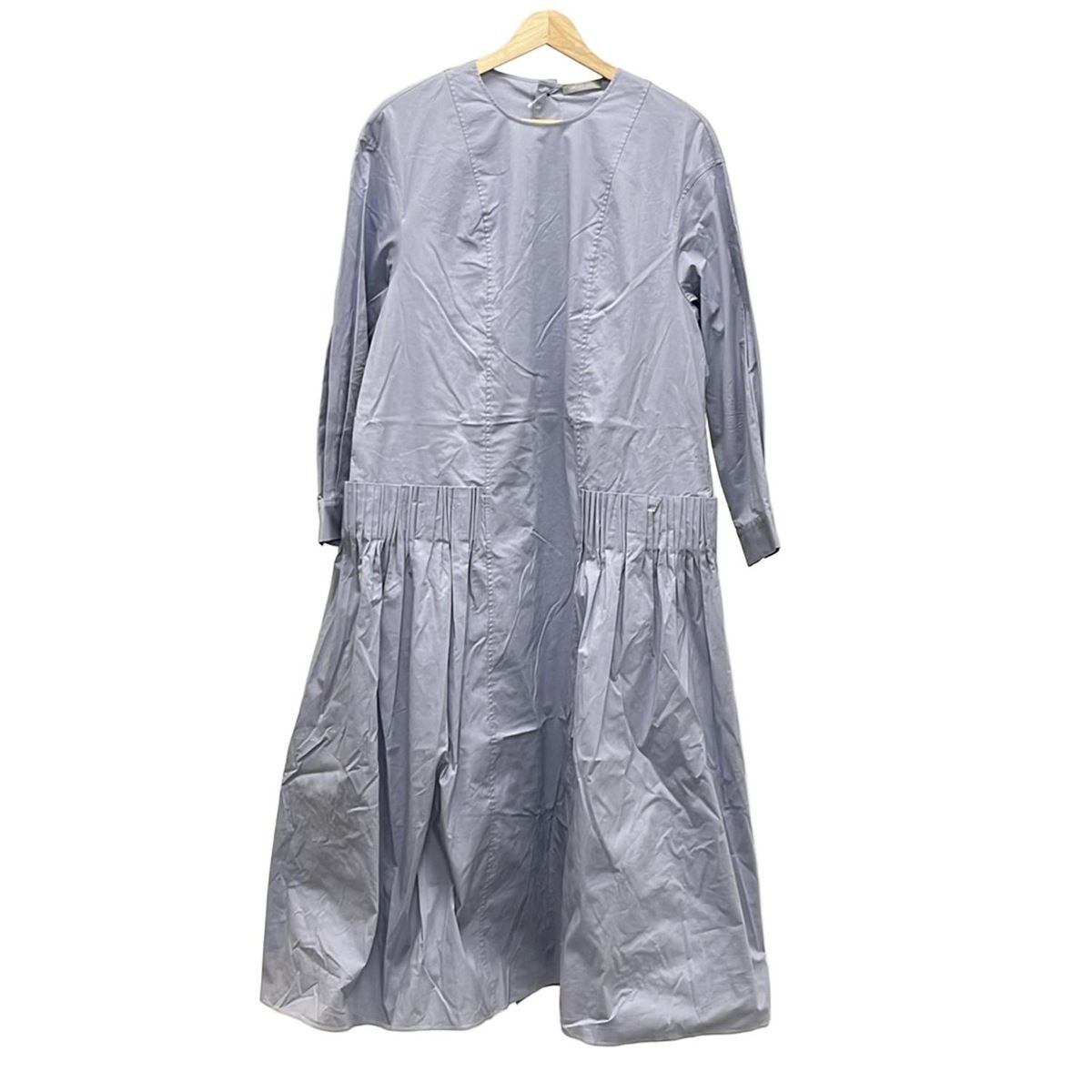 theory luxe セオリーリュクス ワンピース サイズ038 M レディース ブルーグレー クルーネック 長袖 ロング