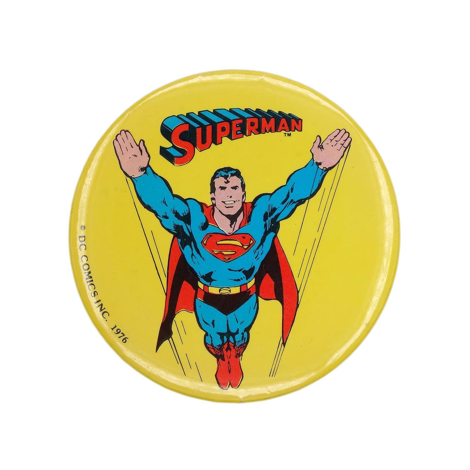 1976 SUPERMAN スーパーマン ビンテージ 缶バッジ DC COMICS レトロ 缶