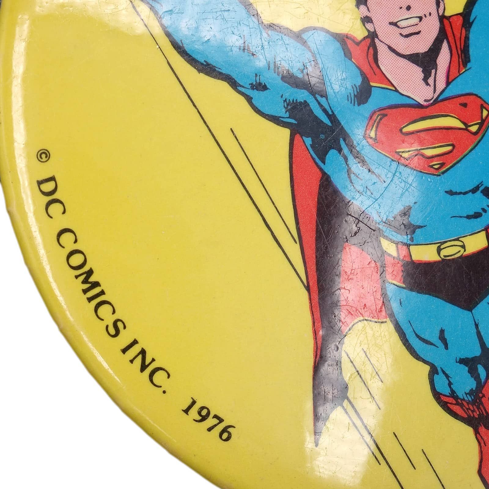 1976 SUPERMAN スーパーマン ビンテージ 缶バッジ DC COMICS レトロ 缶