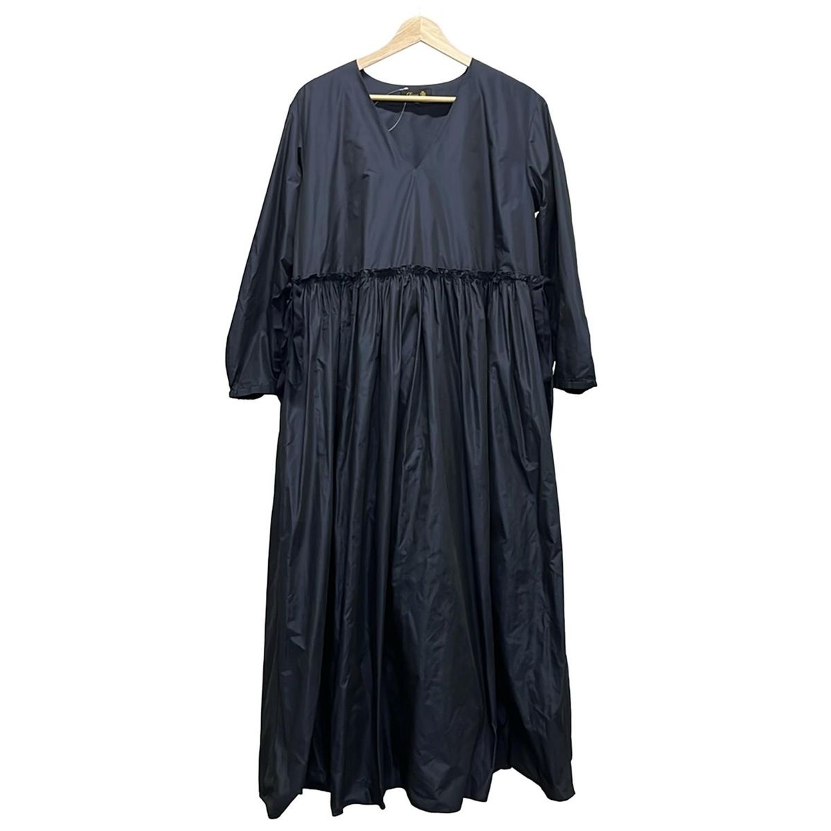 Drawer ドゥロワー ワンピース サイズ38 M レディース - ネイビー Vネック 長袖 ロング