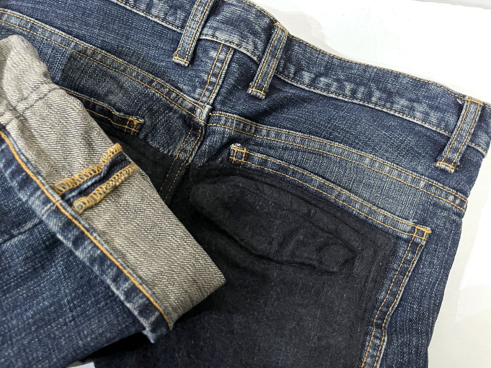  ARCHI アーキ ウール切り替え カーブデニムパンツ ジーンズ その他 デニム ジーンズ