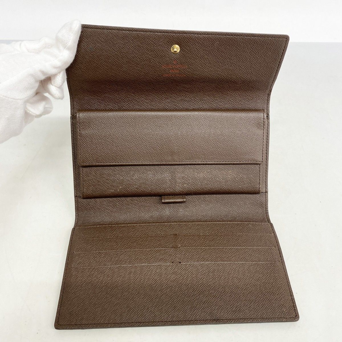 5pb2813】ルイヴィトン 三つ折り長財布 ダミエ ポルトトレゾール