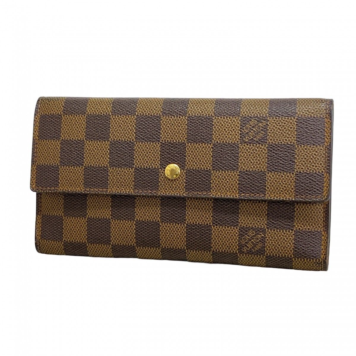 5 pb 2813 ルイヴィトン 三つ折り長財布 ダミエ ポルトトレゾールインターナショナル N 61215 エベヌ メンズ レディース ユニセックス