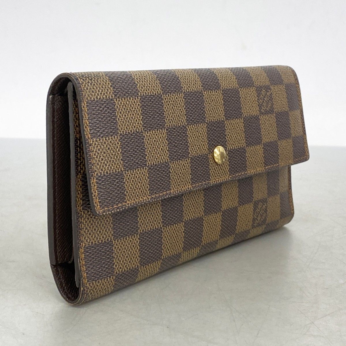 5 pb 2813 ルイヴィトン 三つ折り長財布 ダミエ ポルトトレゾールインターナショナル N 61215 エベヌ メンズ レディース ユニセックス