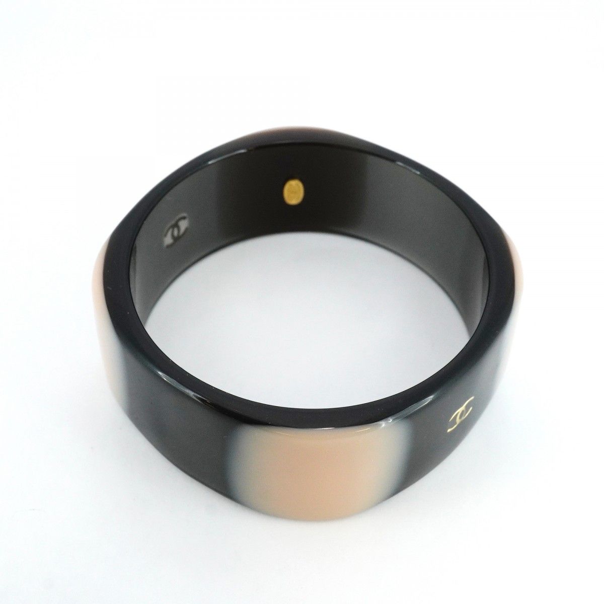 5 jpb 0284 シャネル バングル ココマーク プラスチック ブラック ピンク レディース