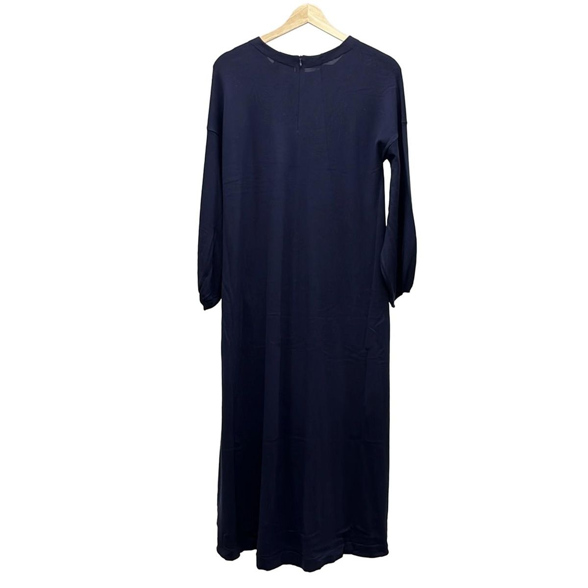 Drawer ドゥロワー ワンピース レディース - ネイビー クルーネック 長袖 ロング ニット