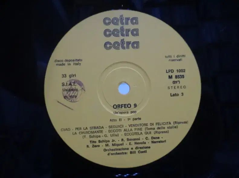 ITALY LP Tito Schipa Jr ー Orfeo 9 ポスター