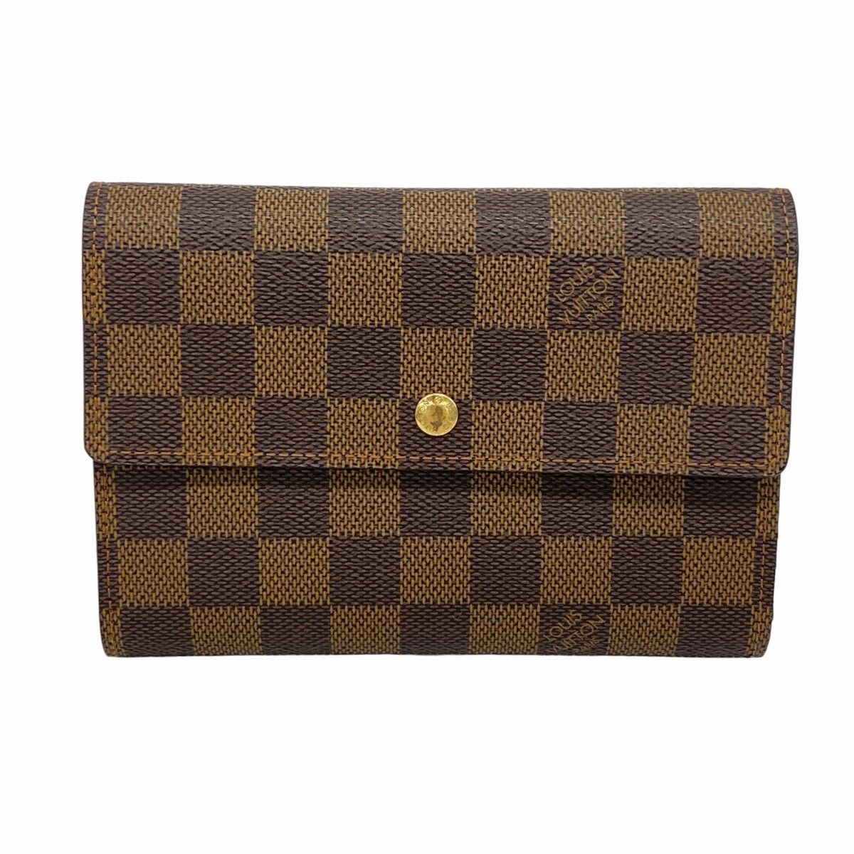 5 pb 3071 r ルイヴィトン 三つ折り財布 ダミエ ポルトトレゾールエテュイパピエ N 61202 エベヌ メンズ レディース ユニセックス