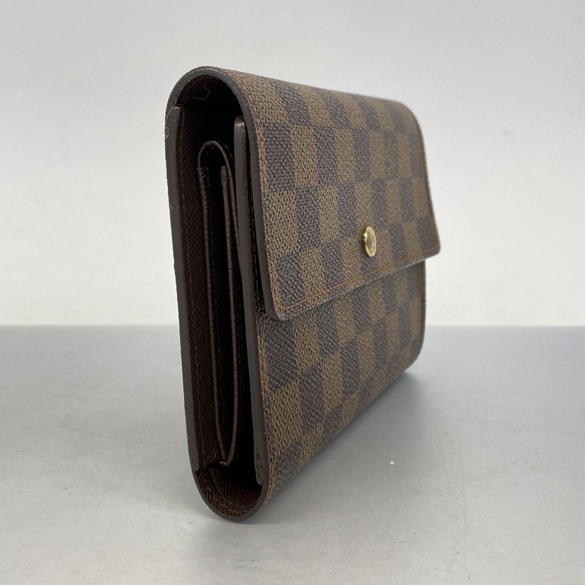 5 pb 3071-r ルイヴィトン 三つ折り財布 ダミエ ポルトトレゾールエテュイパピエ N 61202 エベヌ メンズ レディース ユニセックス