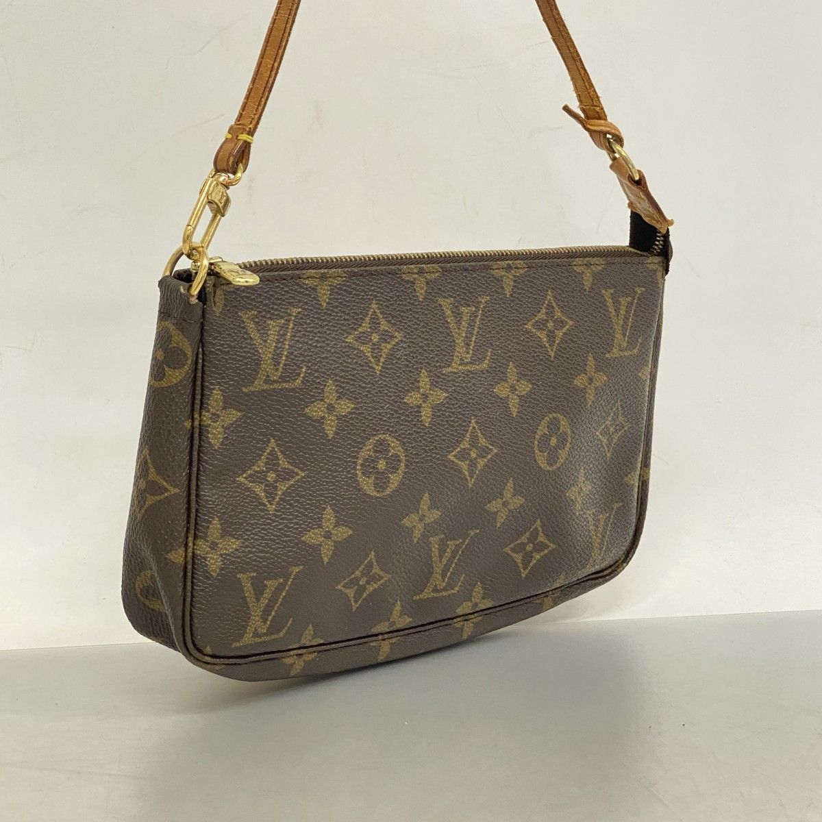 5 pc 3086 ルイヴィトン ポーチ モノグラム ポシェットアクセソワール M 51980 ブラウン レディース