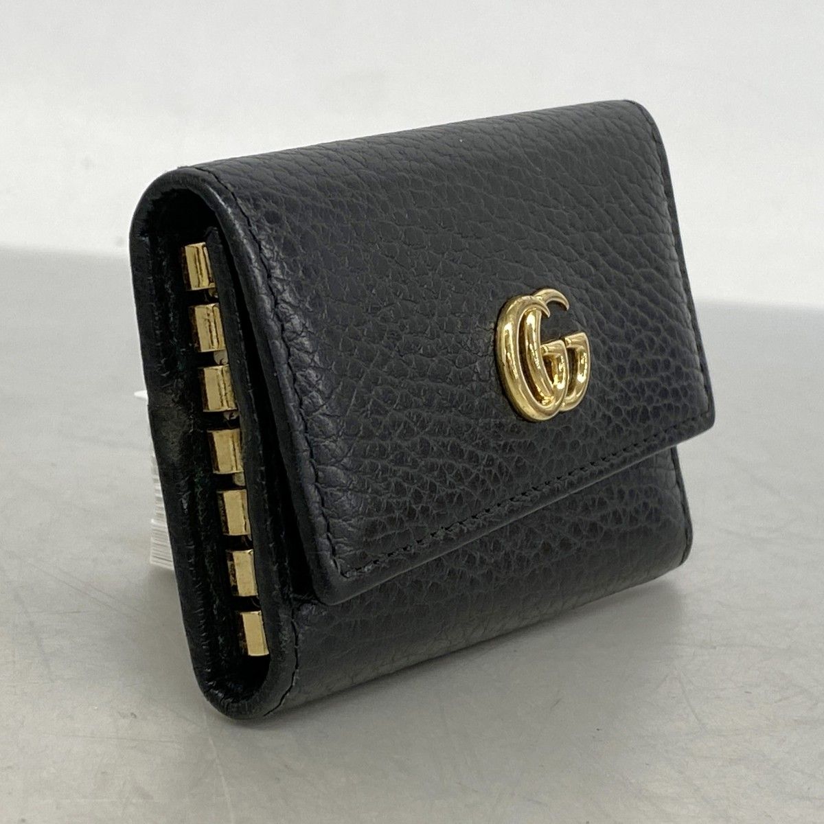 5pc3113】グッチ キーケース GGマーモント 456118 レザー ブラック