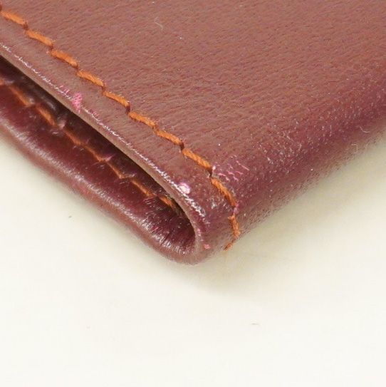 5pc3191】カルティエ 長札入れ マスト レザー ボルドー ゴールド金具