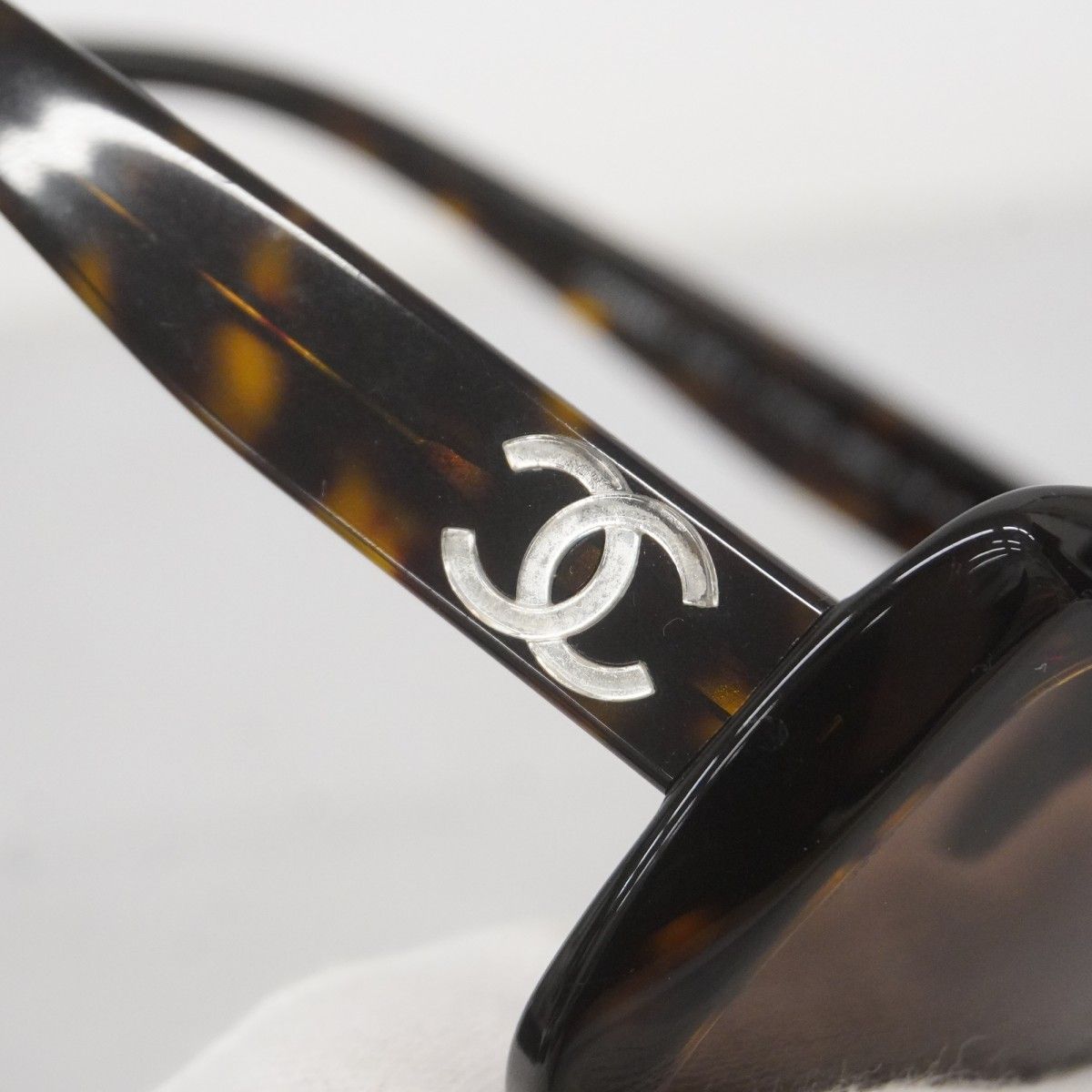 5 pc 3270 シャネル サングラス 5183-A プラスチック ブラウン シルバー金具 レディース