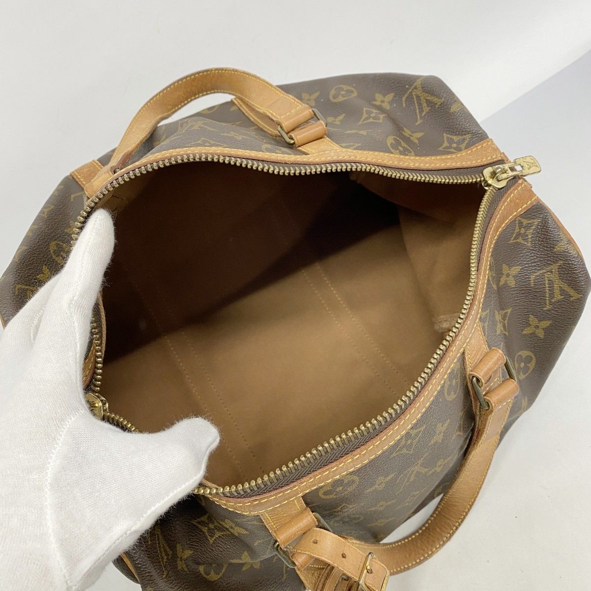 5pc3292】ルイヴィトン ボストンバッグ モノグラム サックスプール35
