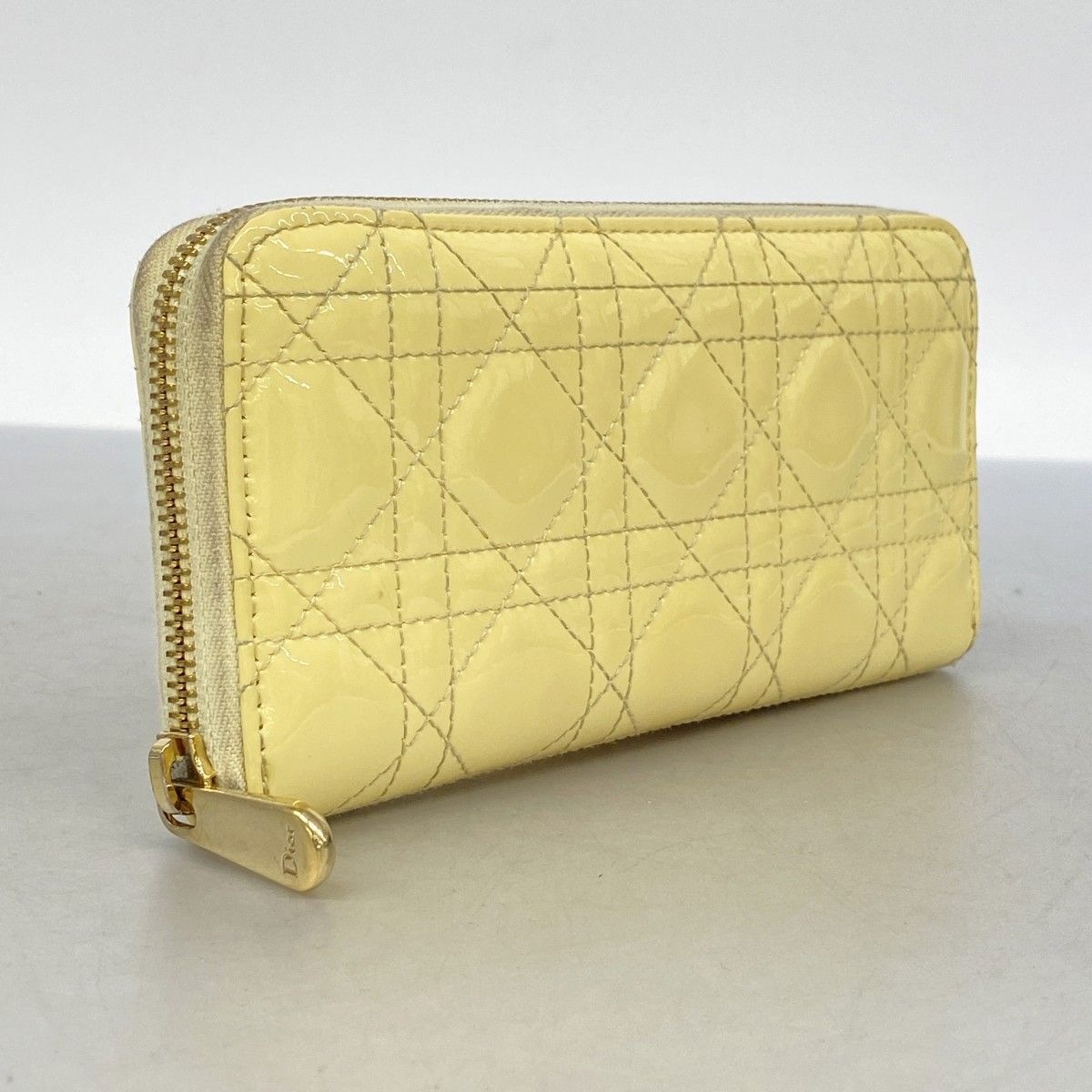 5pc3320】クリスチャンディオール 長財布 カナージュ エナメル