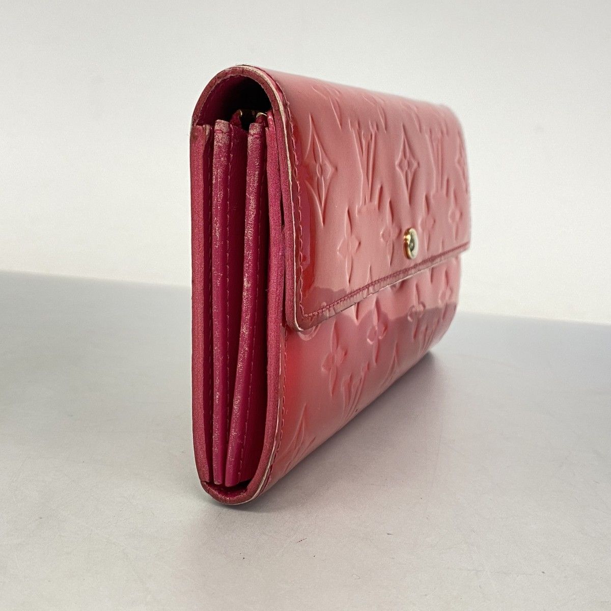 ルイヴィトン ヴェルニ 折財布 ポルトフォイユ・ヴィエノワ ローズポップ 5pc3311】ルイヴィトン 長財布 ヴェルニ ポルトフォイユサラ M93633