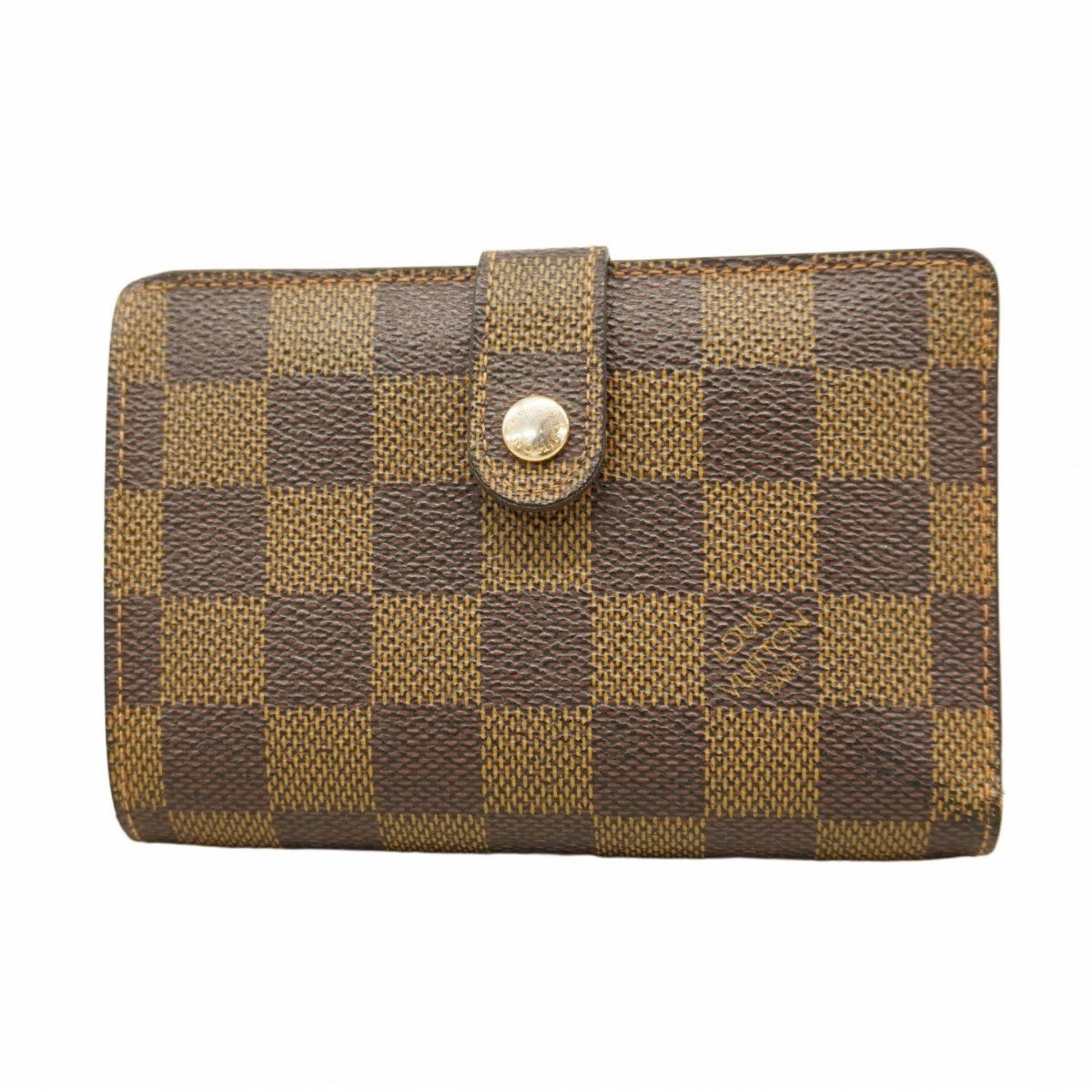 5 pc 3330 ルイヴィトン 財布 ダミエ ポルトフォイユヴィエノワ N 61674 エベヌ レディース