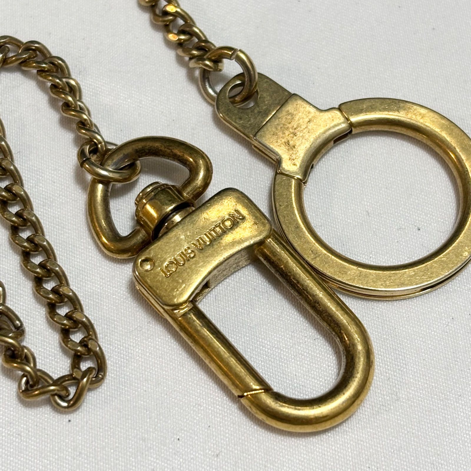  Louis Vuitton ルイヴィトン アノクレ キーチェーン キーホルダー ゴールド 品 キーホルダー キーリング 小物