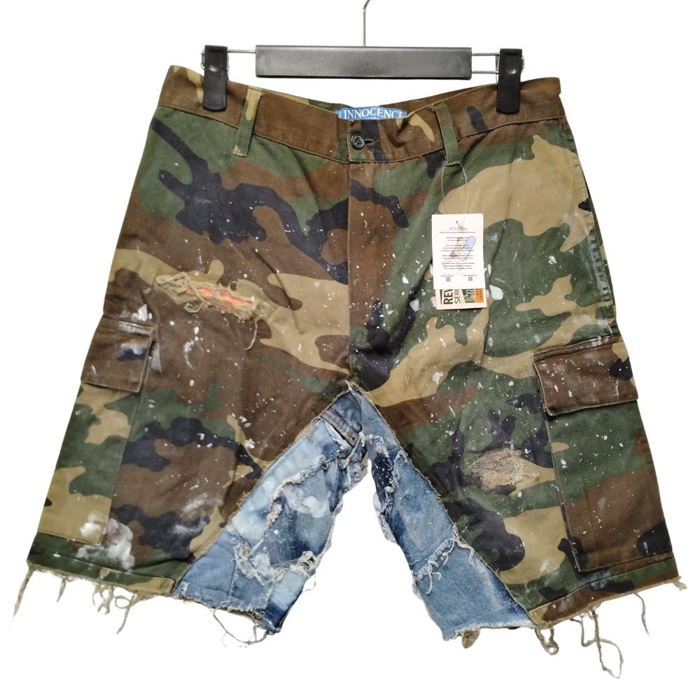 INNOCENCE NYC イノセンス ダメージ ペイント 加工 迷彩×デニム カーゴ
