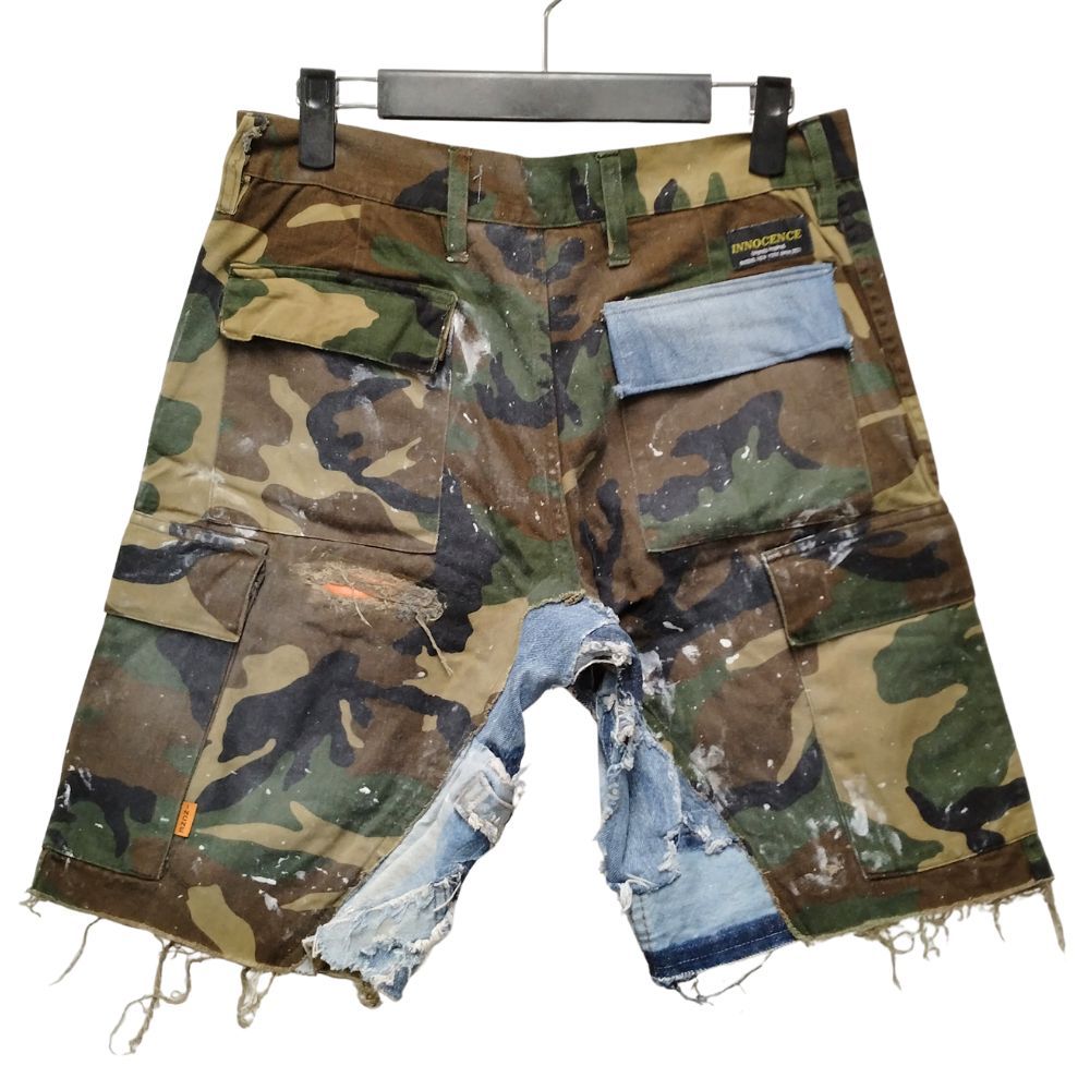 INNOCENCE NYC イノセンス ダメージ ペイント 加工 迷彩×デニム カーゴ