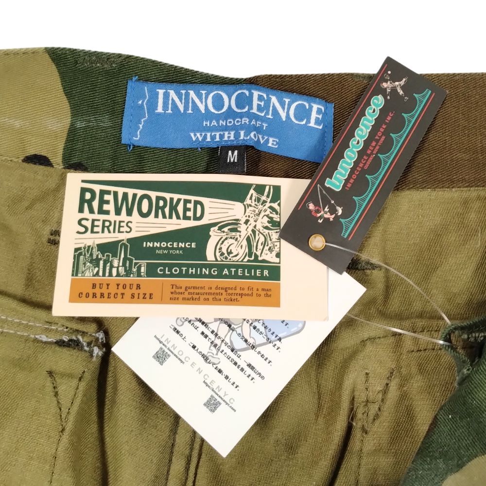 INNOCENCE NYC イノセンス ダメージ ペイント 加工 迷彩×デニム カーゴ