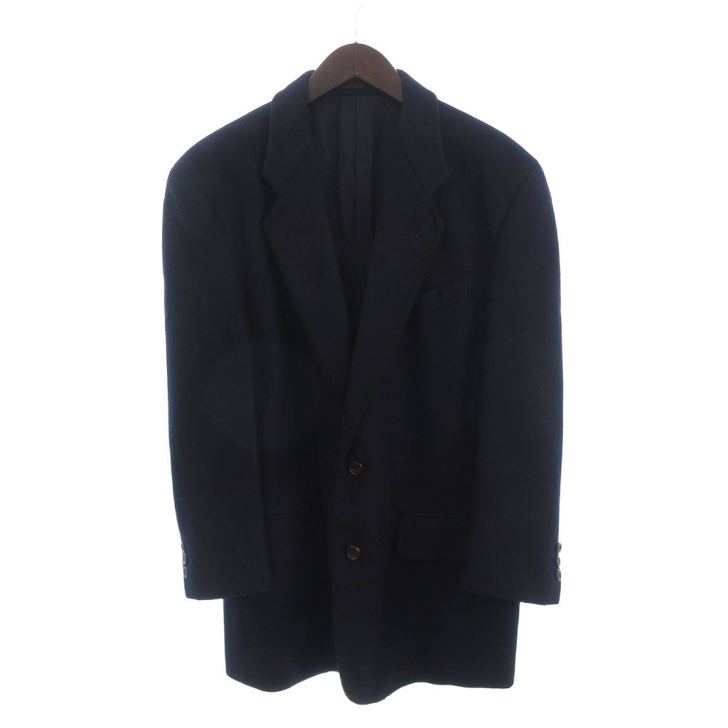 コムデギャルソンオムプリュス COMME des GARCONS HOMME PLUS 美品 ヴィンテージ 89年製 アーカイブ テーラードジャケット シングル 2B ウール ノーベント PJ-05069M 紺 ネイビー M