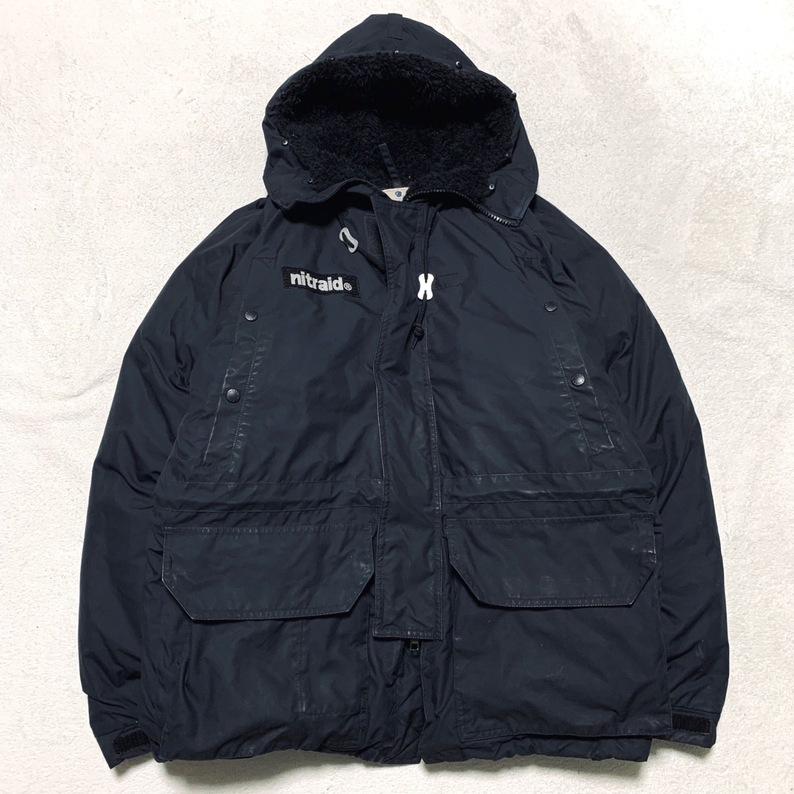 nitraid® ナイトレイド ナイロン スタジャン XXL 黒 プリントロゴ 中古
