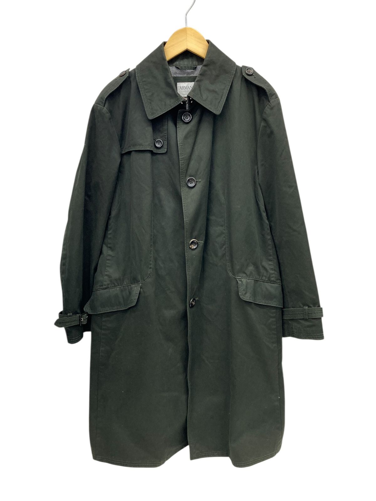 ARMANI アルマーニコレッツィオーニ イタリア製 トレンチコート 50 ダークグリーン カーキ メンズ 028
