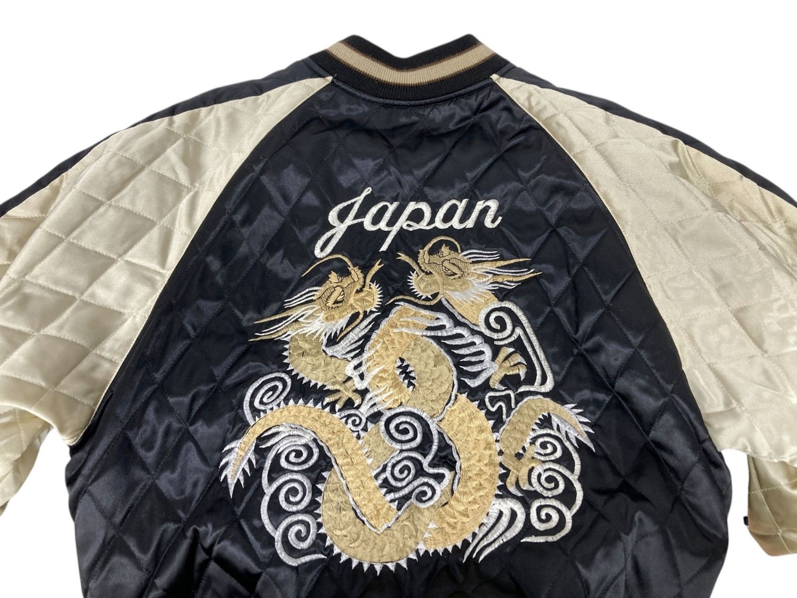 hoshihime (ホシヒメ) 日本製 刺しゅう 龍×虎×鷹 中綿 スカジャン F