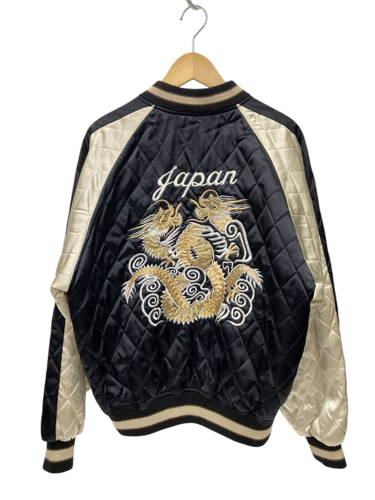 hoshihime (ホシヒメ) 日本製 刺しゅう 龍×虎×鷹 中綿 スカジャン F