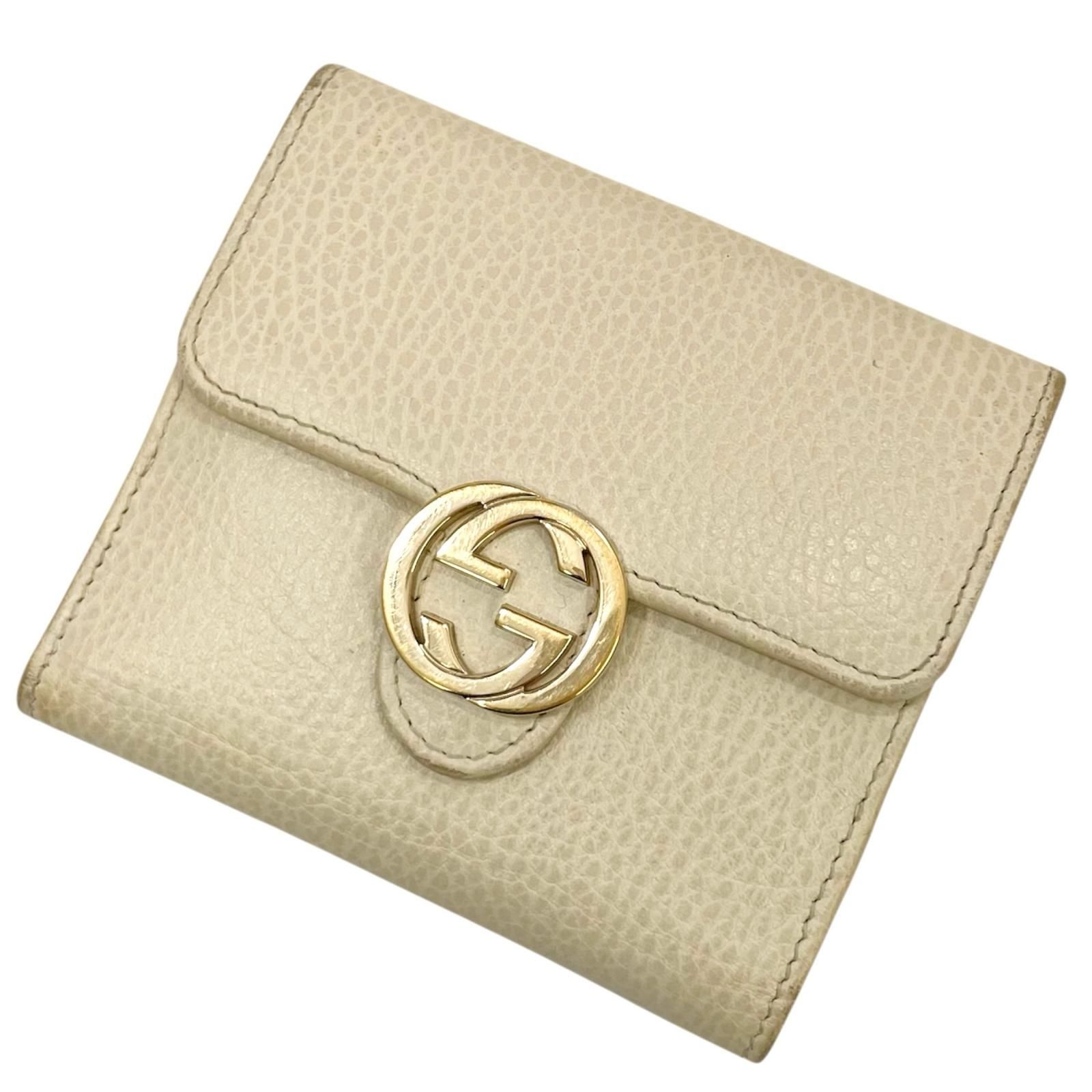 GUCCI グッチ インターロッキングG 二つ折り財布 615525 ホワイト