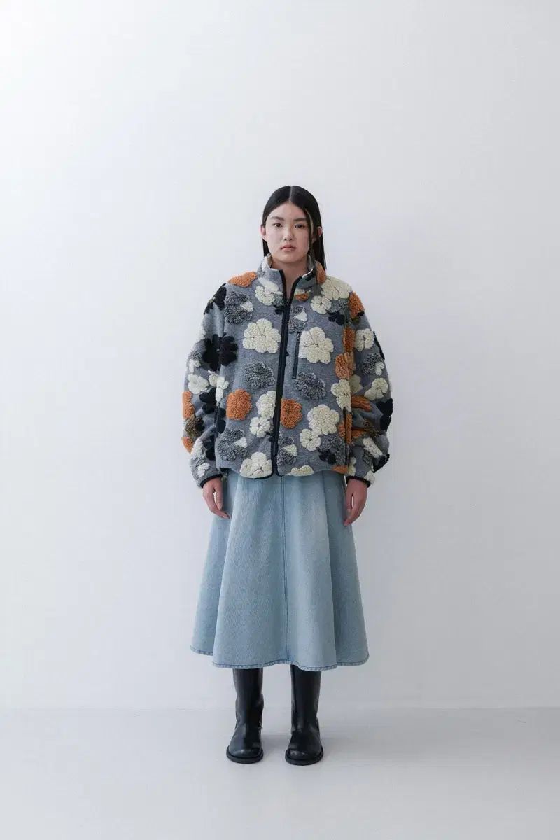 EPINGLER フラワー フリース グレーs