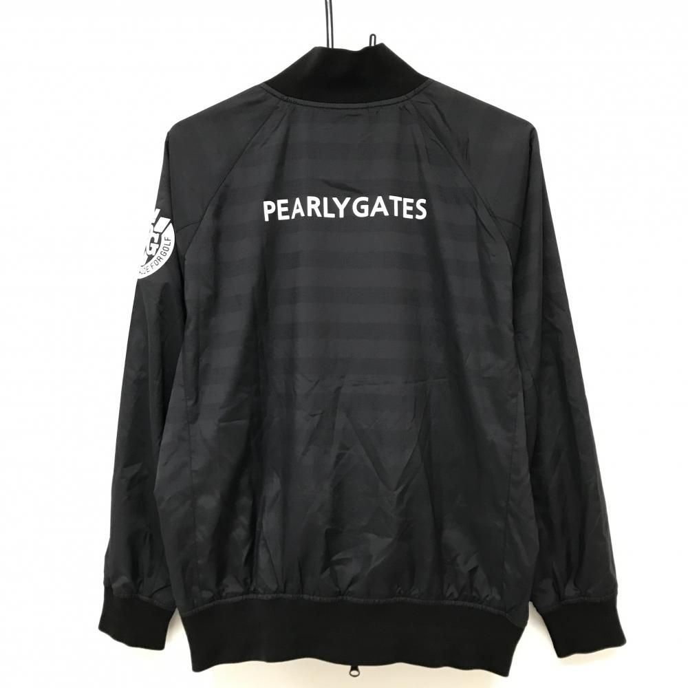 美品】パーリーゲイツ ジャケットブルゾン 黒 蓄熱裏地 ボーダー地模様