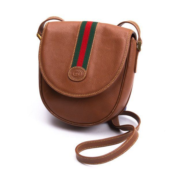 グッチGUCCI レザーシェリーラインショルダーバッグ 茶他 - メルカリ