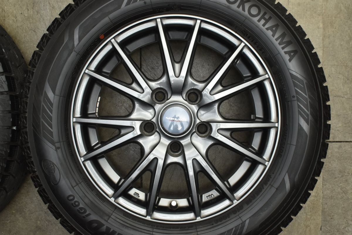 ● 美品 WEDS VELVA 15in 6J PCD100 195/65R15 美品 バリ溝 2022年製】Weds ヴェルヴァスポルト2 15in 6J +43 PCD114