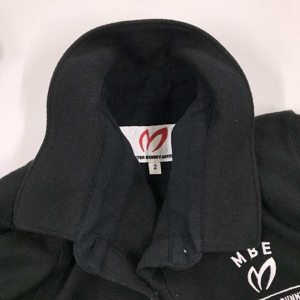 美品】マスターバニー 長袖ポロシャツ 黒 ロゴ刺しゅう レディース 2(L