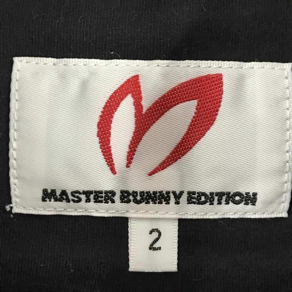 美品】マスターバニー 長袖ポロシャツ 黒 ロゴ刺しゅう レディース 2(L