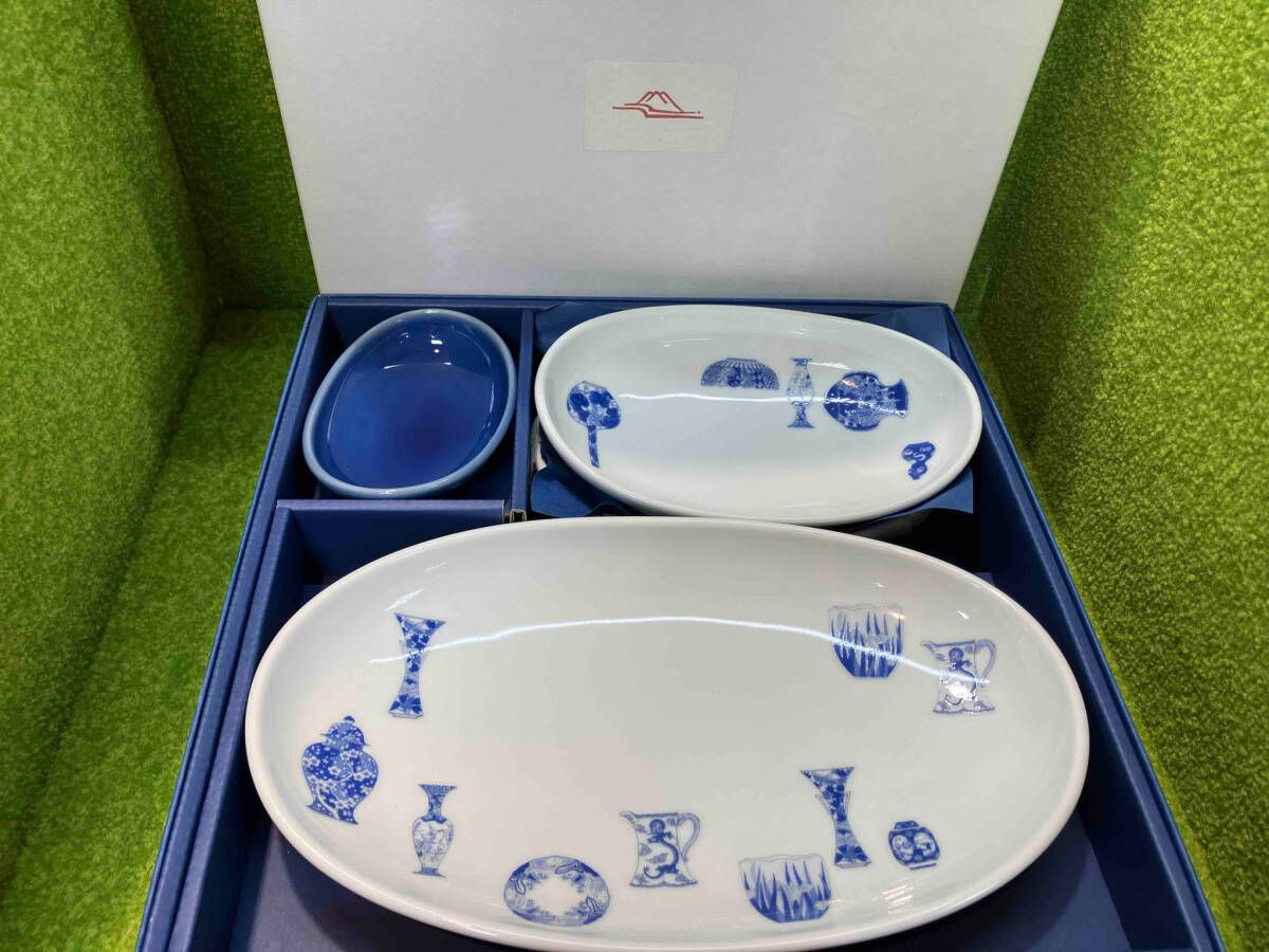 深川製磁 ブルーチャイナ オーバルセット