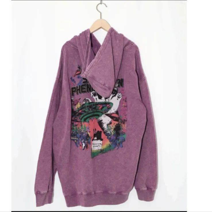 Scolar 超常現象プリント ケミカル加工裏毛パーカー