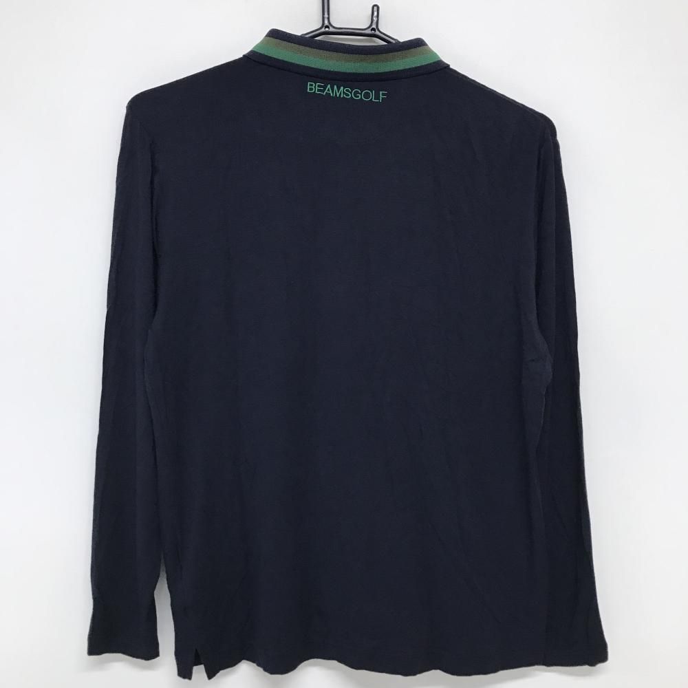 ビームスゴルフ 長袖ポロシャツ ネイビー 襟ライン レディース L