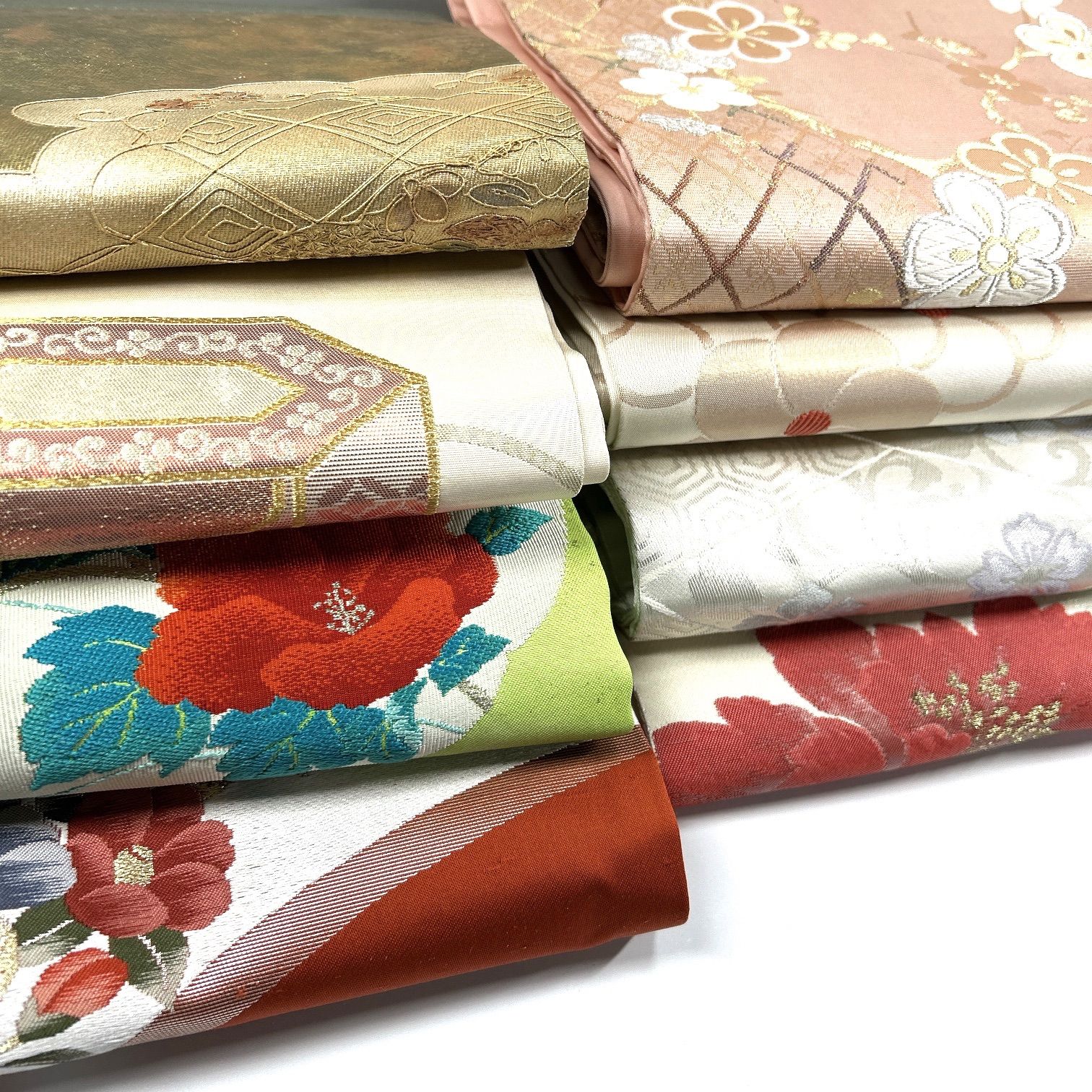名古屋帯 8本 正絹 帯まとめ売り 同梱購入歓迎 リメイク用 着付け練習