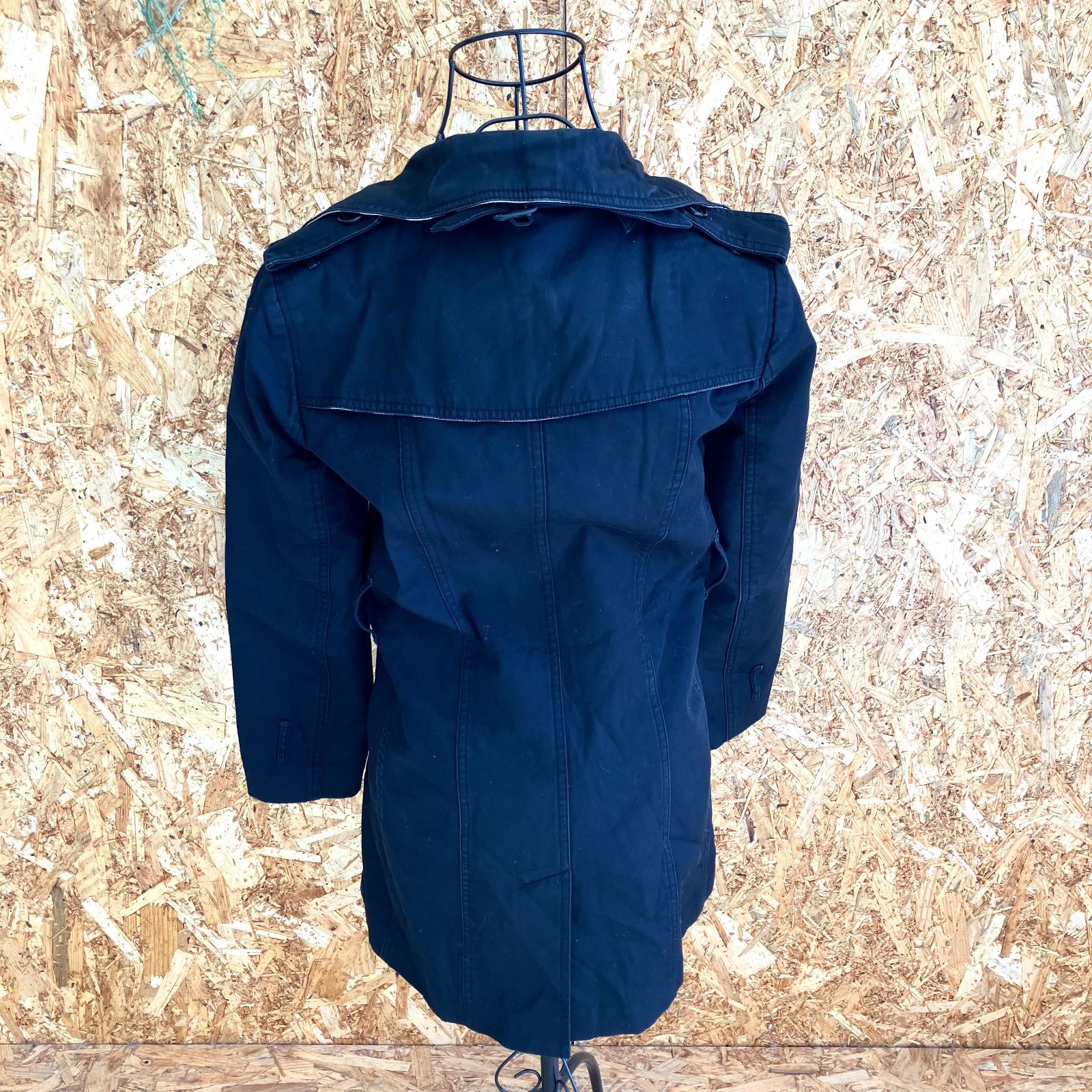 SG 4730 バーバリーPコート ダブルボタン ブラック レディース36