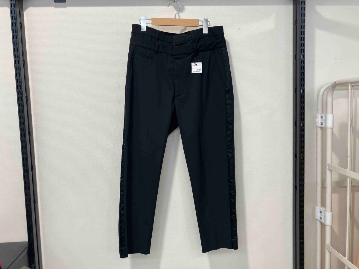 DIESEL ディーゼル P-HOOKY size 30 黒 ブラック スラックス ロングパンツ ダブルウエスト サイドライン ドッキング ナイロン メンズ