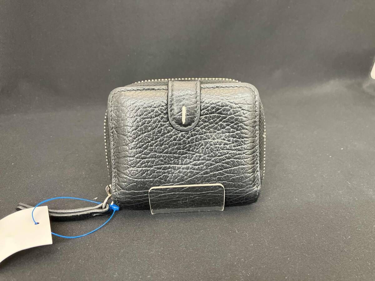 Maison Margiela メゾンマルジェラ 二つ折り財布 コンパクトウォレット コインケース 黒 ブラック カーフレザー メンズ レディース
