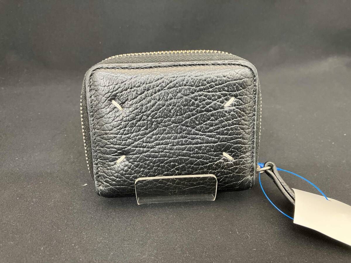 Maison Margiela メゾンマルジェラ 二つ折り財布 コンパクトウォレット コインケース 黒 ブラック カーフレザー メンズ レディース