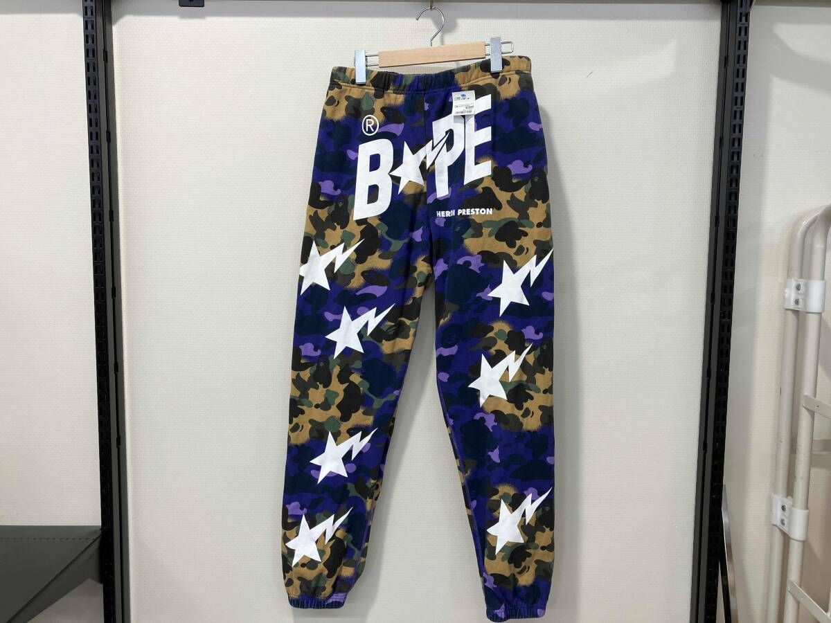 A BATHING APE×HERON PRESTON アベイシングエイプ×ヘロンプレストン スウェットパンツ M カモフラ 迷彩 メンズ