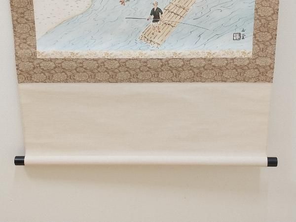 工芸品 掛軸 川合玉堂 「春流」コロタイプ 復刻版 】監修 玉堂美術館